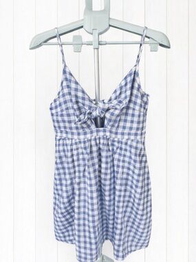 Old Navy Blue Gingham Tie-Front Dress